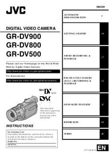 JVC GR DV 500 manual. Camera Instructions.